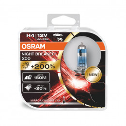 Osram Night BreakerLaser H4 +200% 60\55W 12V (2шт комплект) 64193NB200 Лампа галоген 