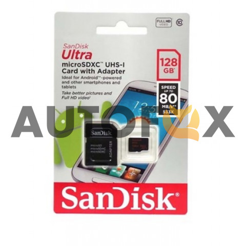 SanDisk microSD 128GB Class 10 Ultra 100Mb/s без адаптера Карта памяти 