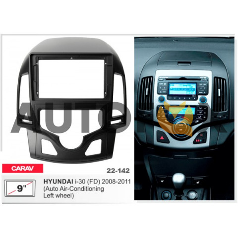 Carav 22-142: 9" HYUNDAI i-30 (FD) 08-11 руль слева/с климатом черная