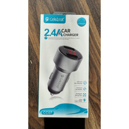 АЗУ Celebrat  CC07 2.4A с вольтметром 2USB Output