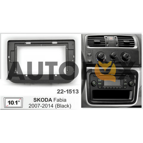 AMX 22-1513: 10" Skoda Fabia 2007-2014 (Quadlock проводка+CAN-Raise)